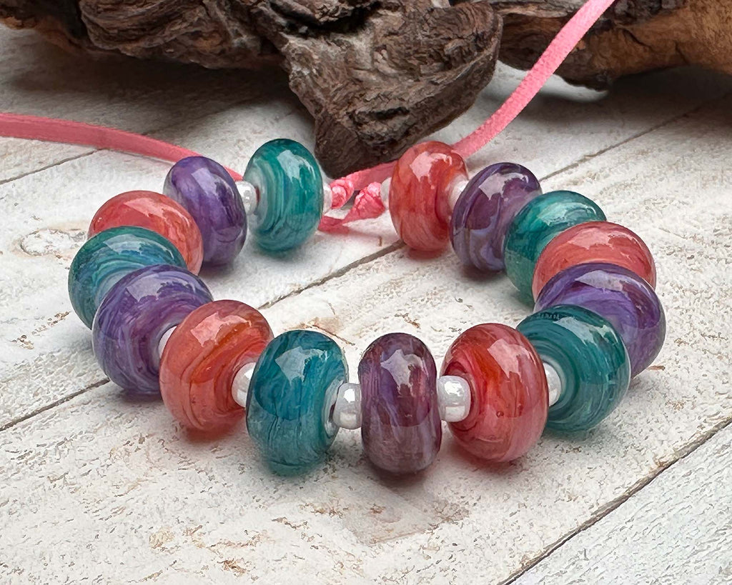 pastel lampwork beads