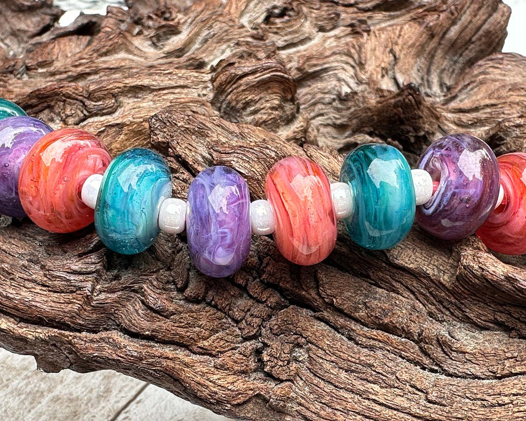 pastel lampwork beads