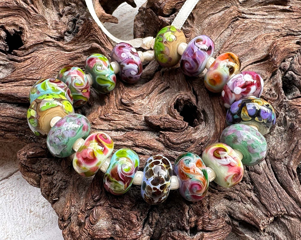 multicolor lampwork beads