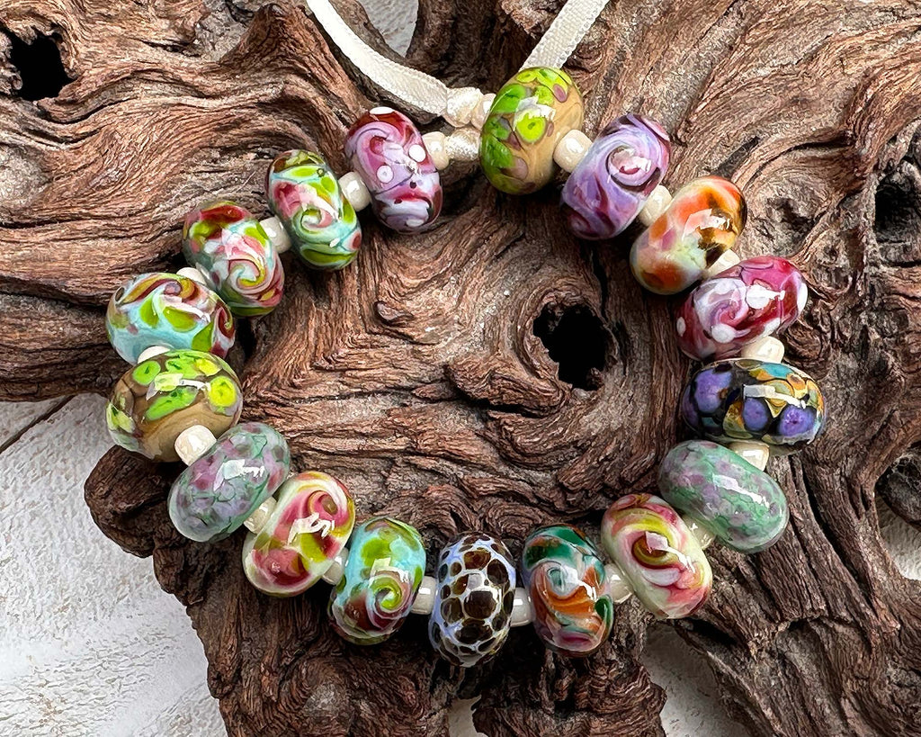 multicolor lampwork beads