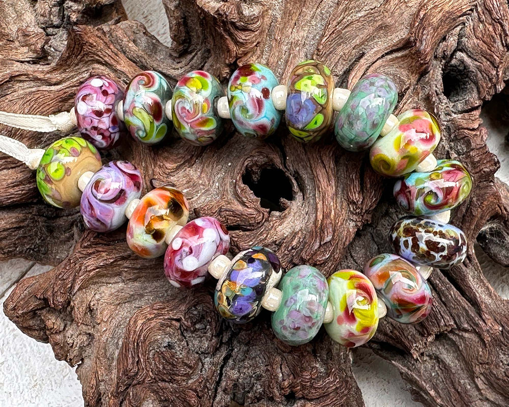 multicolor lampwork beads