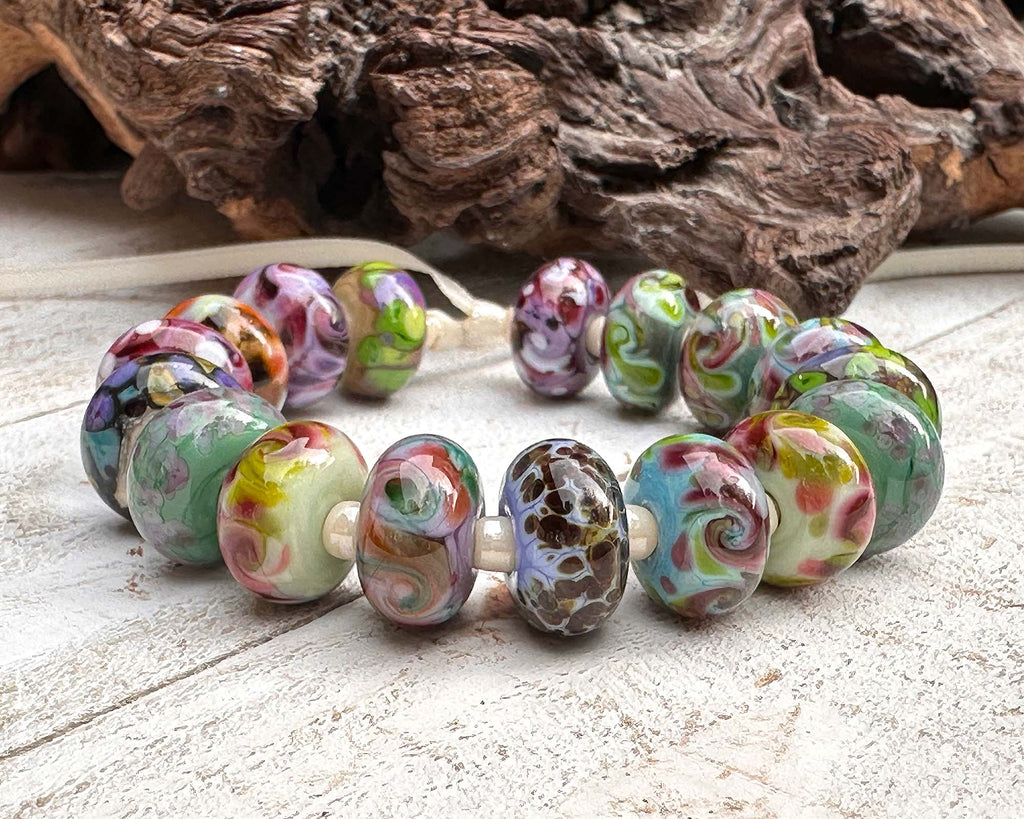 multicolor lampwork beads