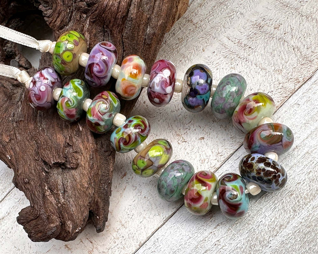 multicolor lampwork beads