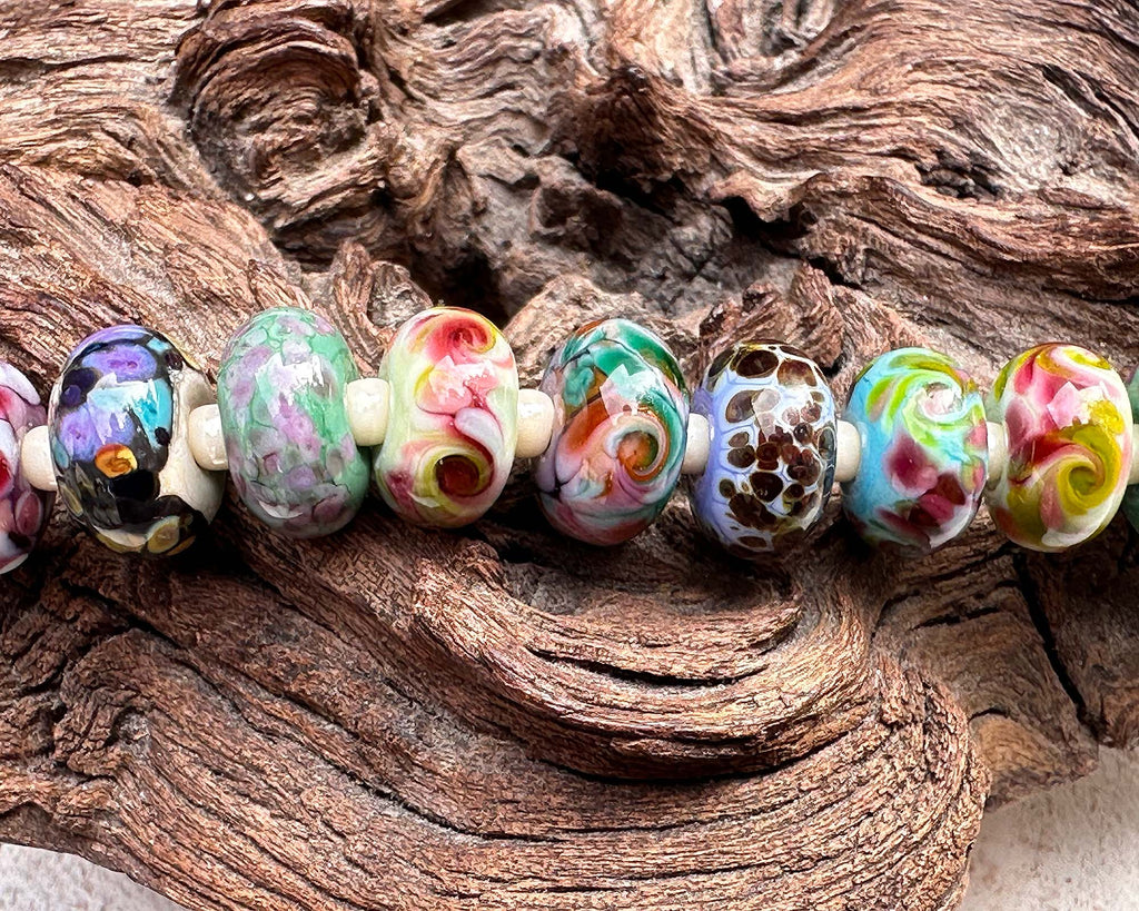 multicolor lampwork beads