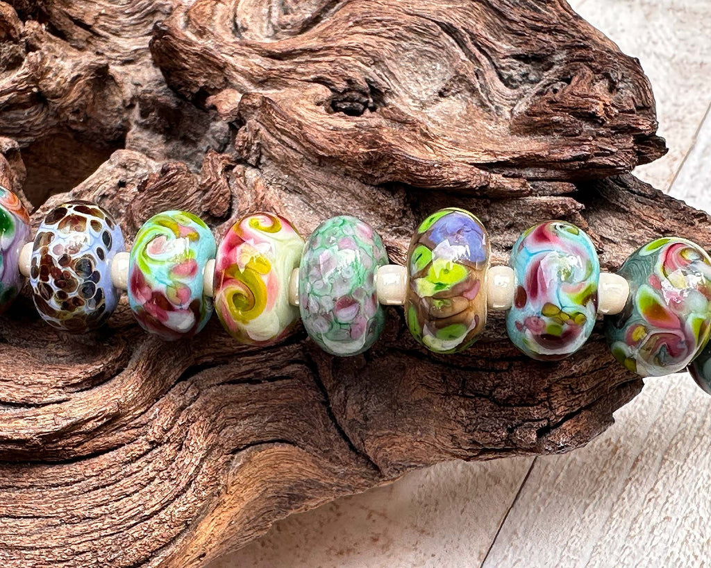 multicolor lampwork beads