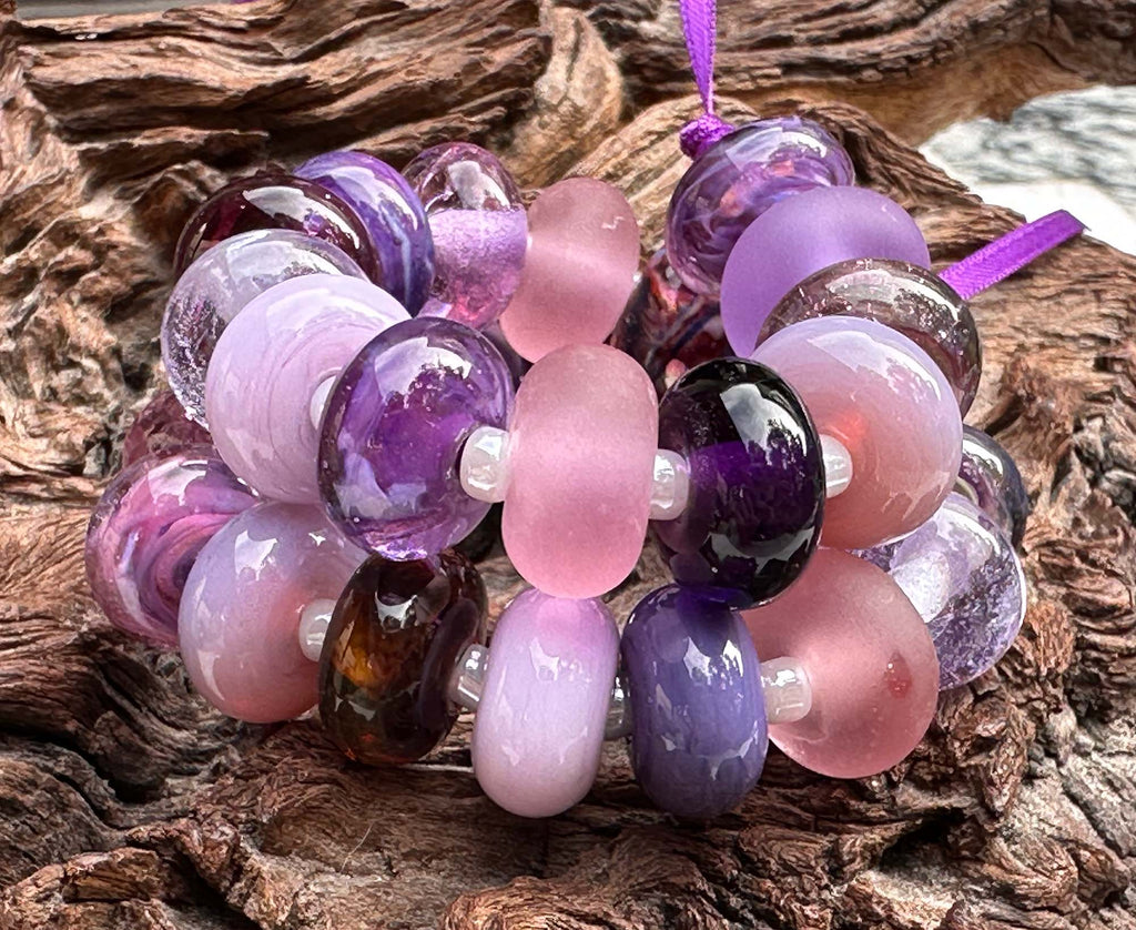 purple lampwork beads