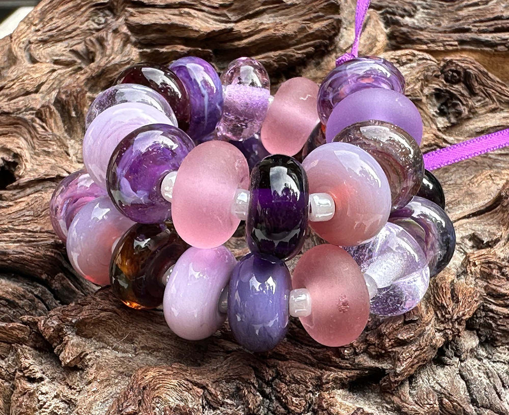 purple lampwork beads
