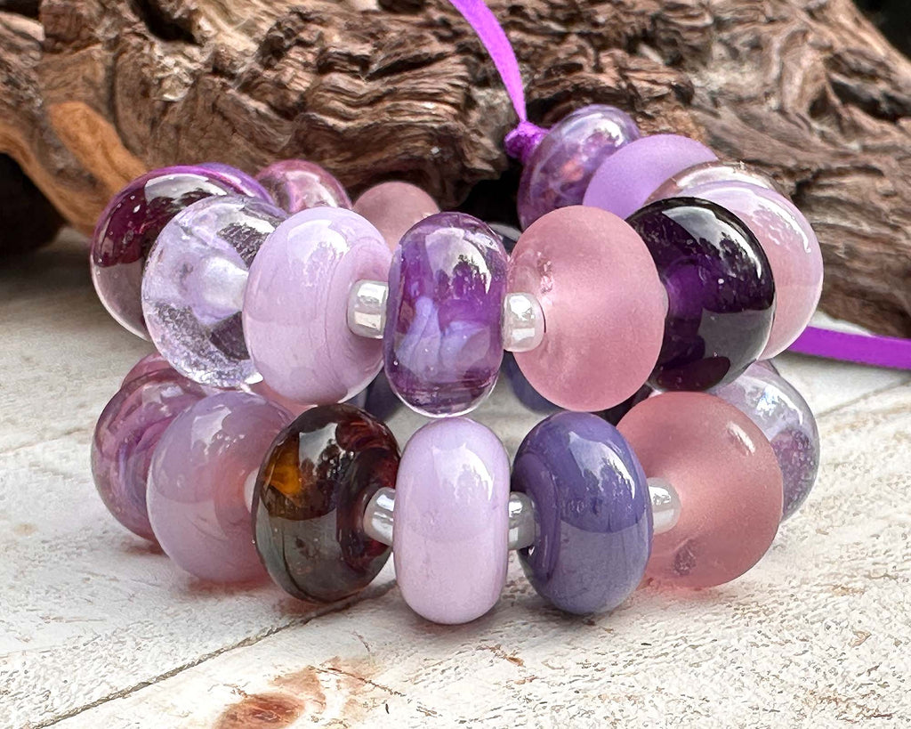 purple lampwork beads