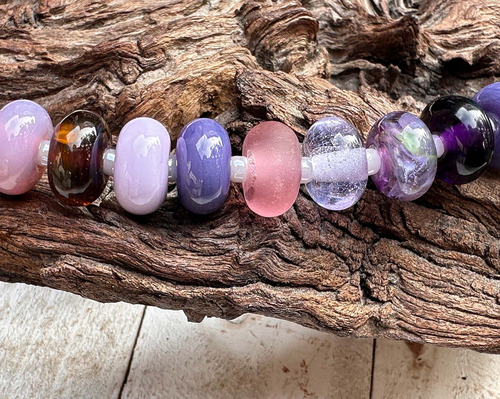 purple lampwork beads