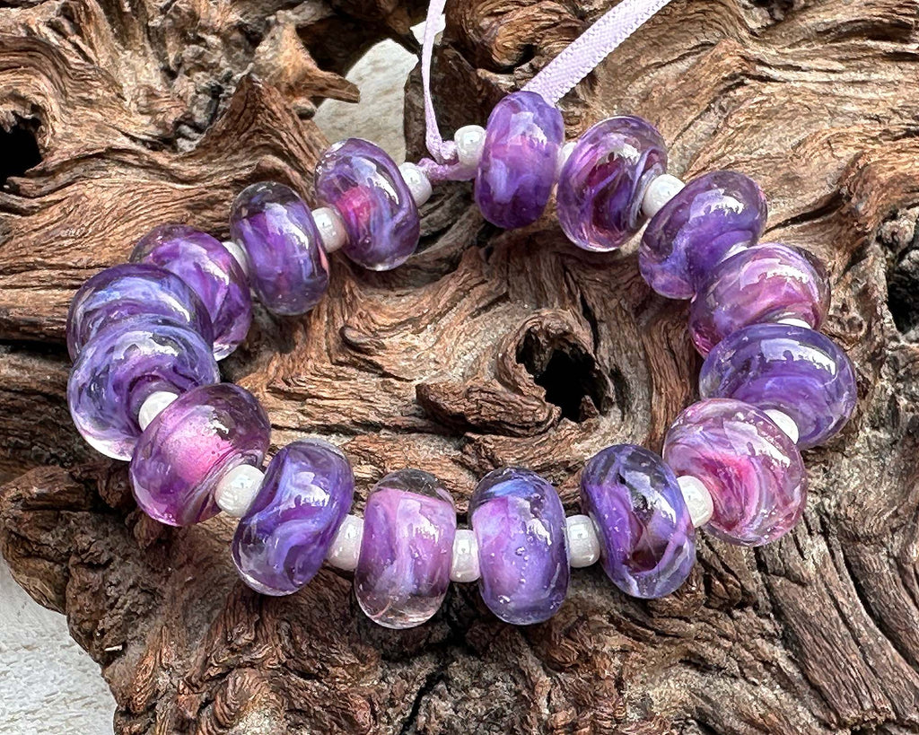 purple lampwork beads