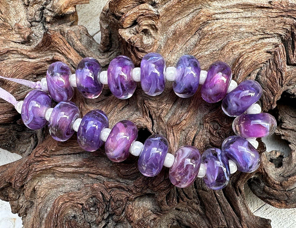 purple lampwork beads