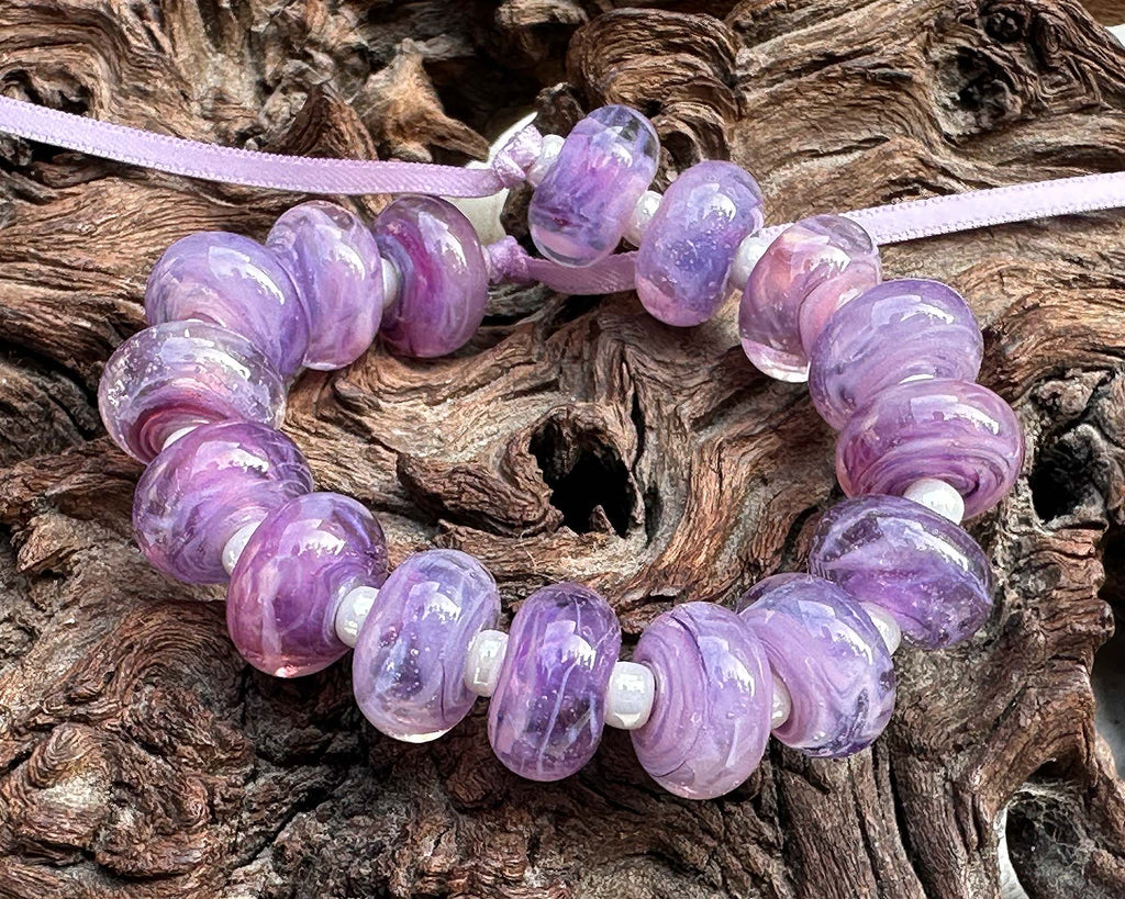 purple lampwork beads
