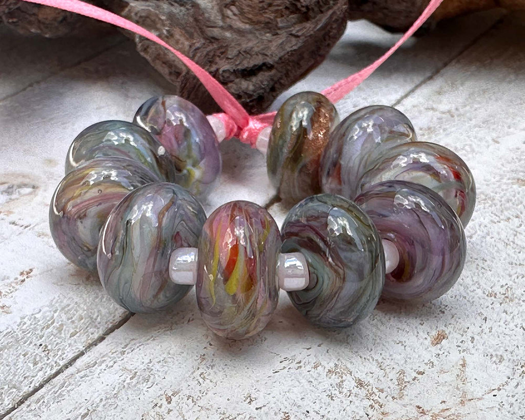 pastel lampwork beads