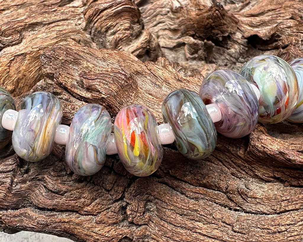 pastel lampwork beads