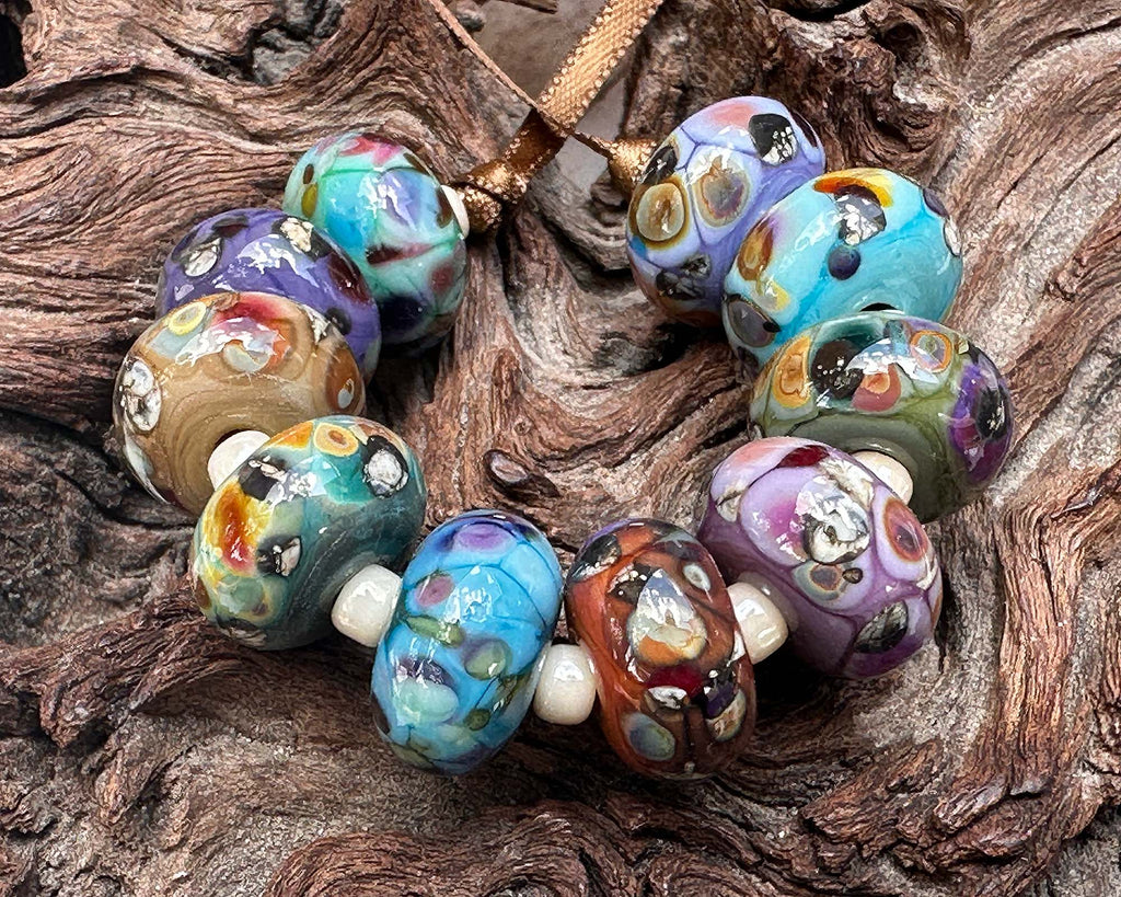multicolor lampwork beads