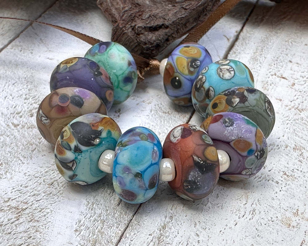 matte lampwork beads