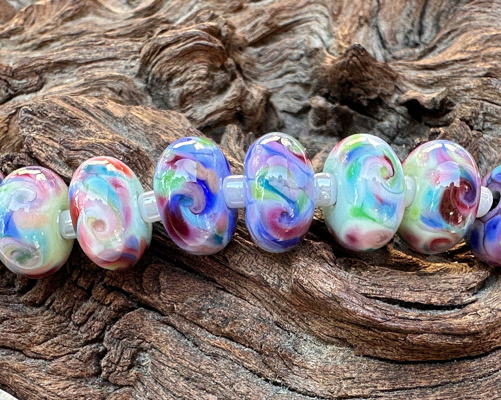 blue lampwork beads