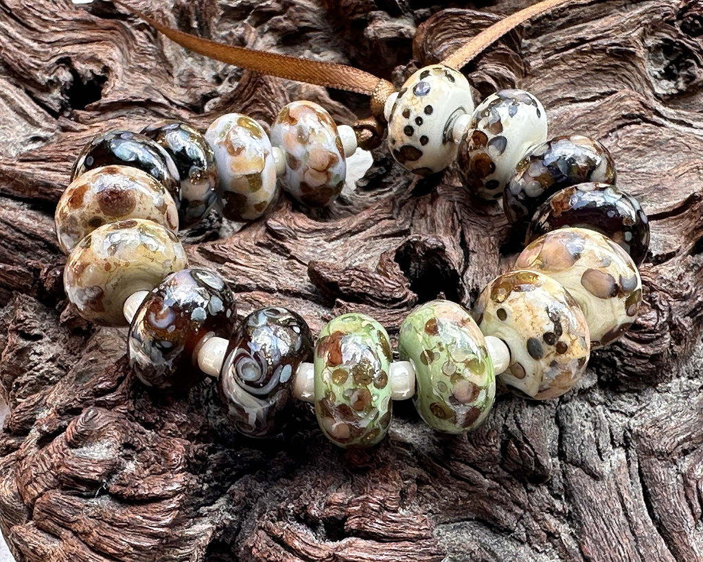 organic lampwork beads