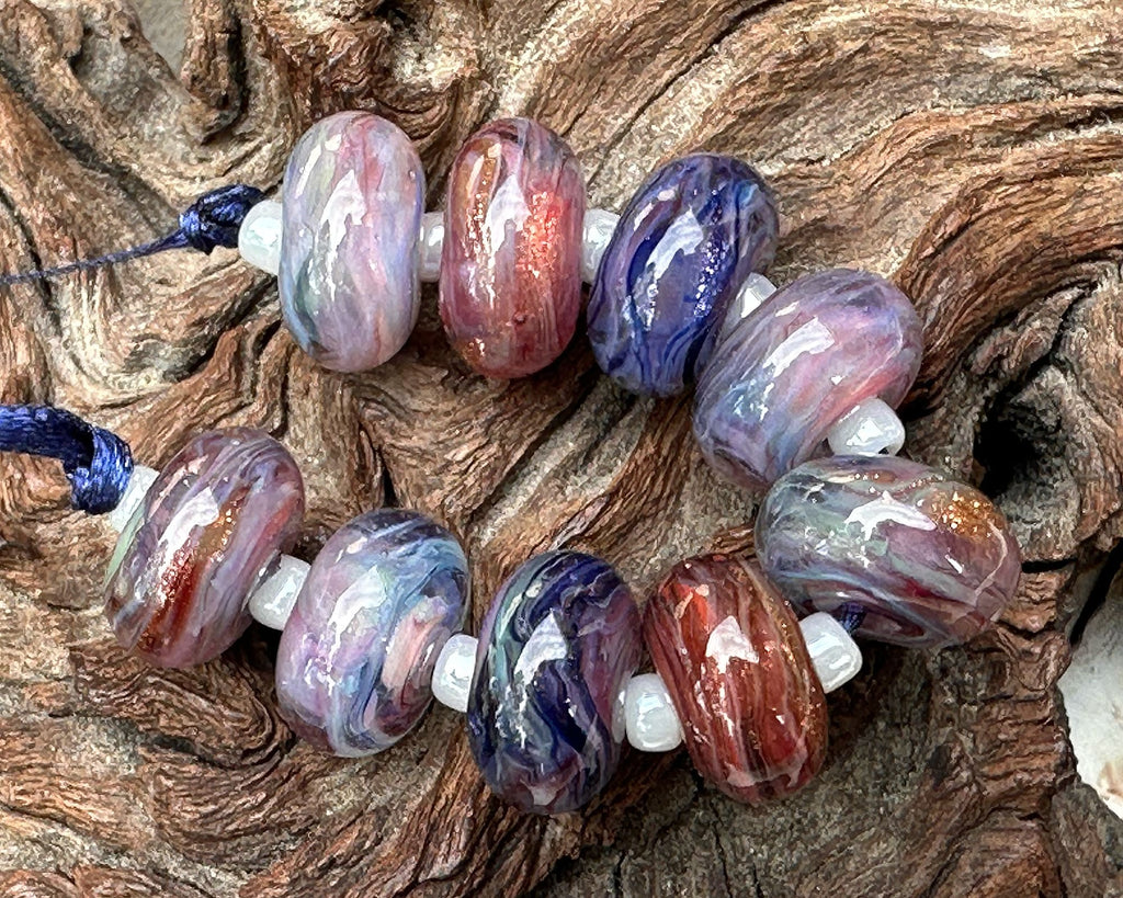 multicolor lampwork beads