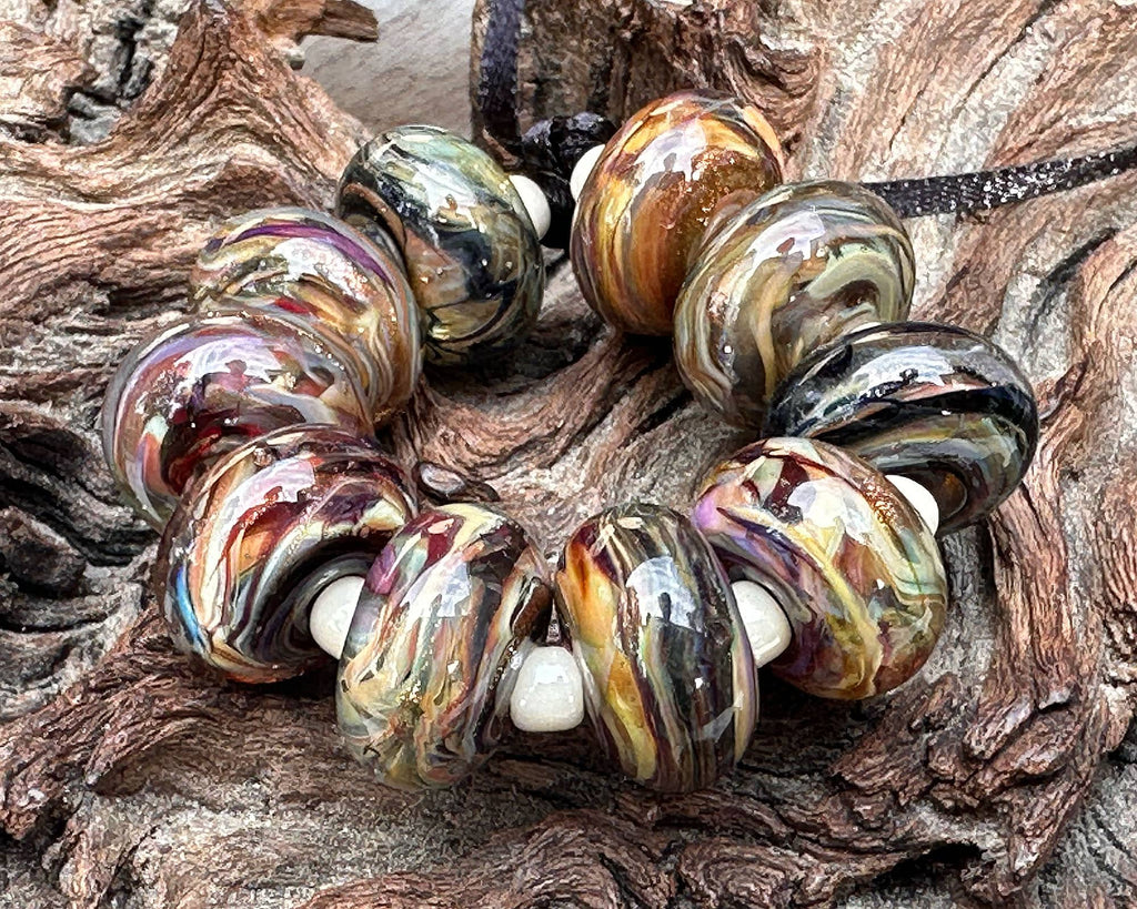 multicolor lampwork beads