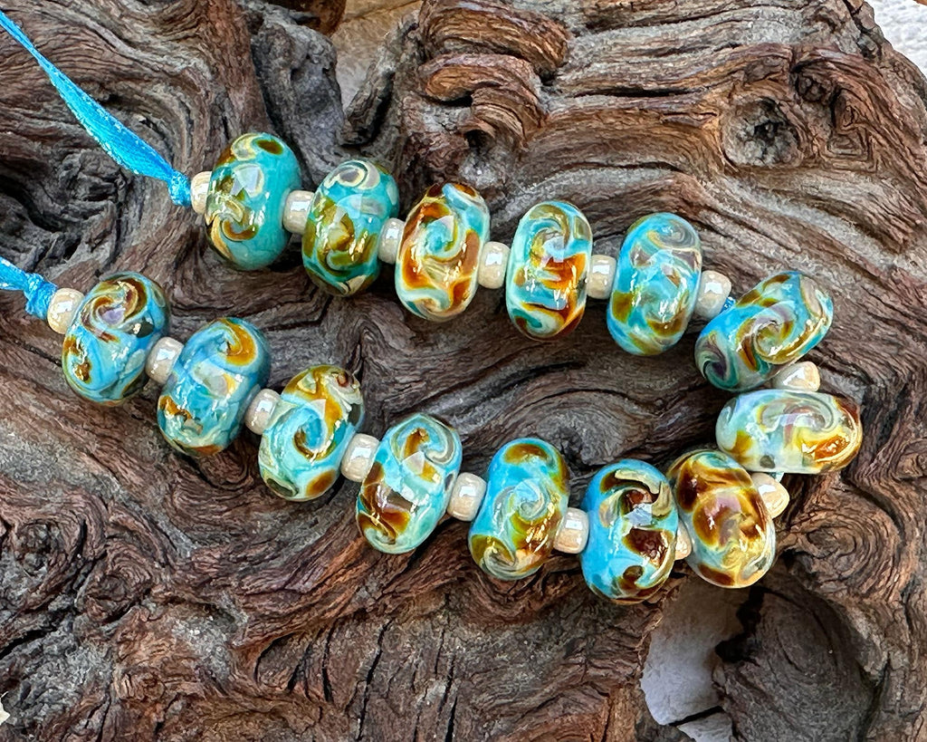 turquoise lampwork beads