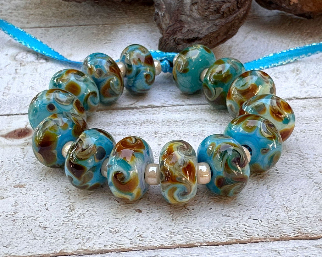 turquoise lampwork beads