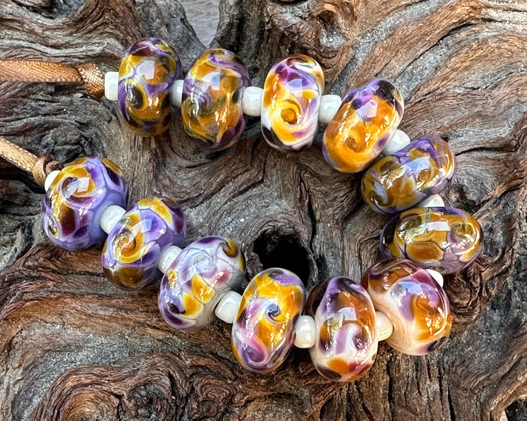 purple lampwork beads