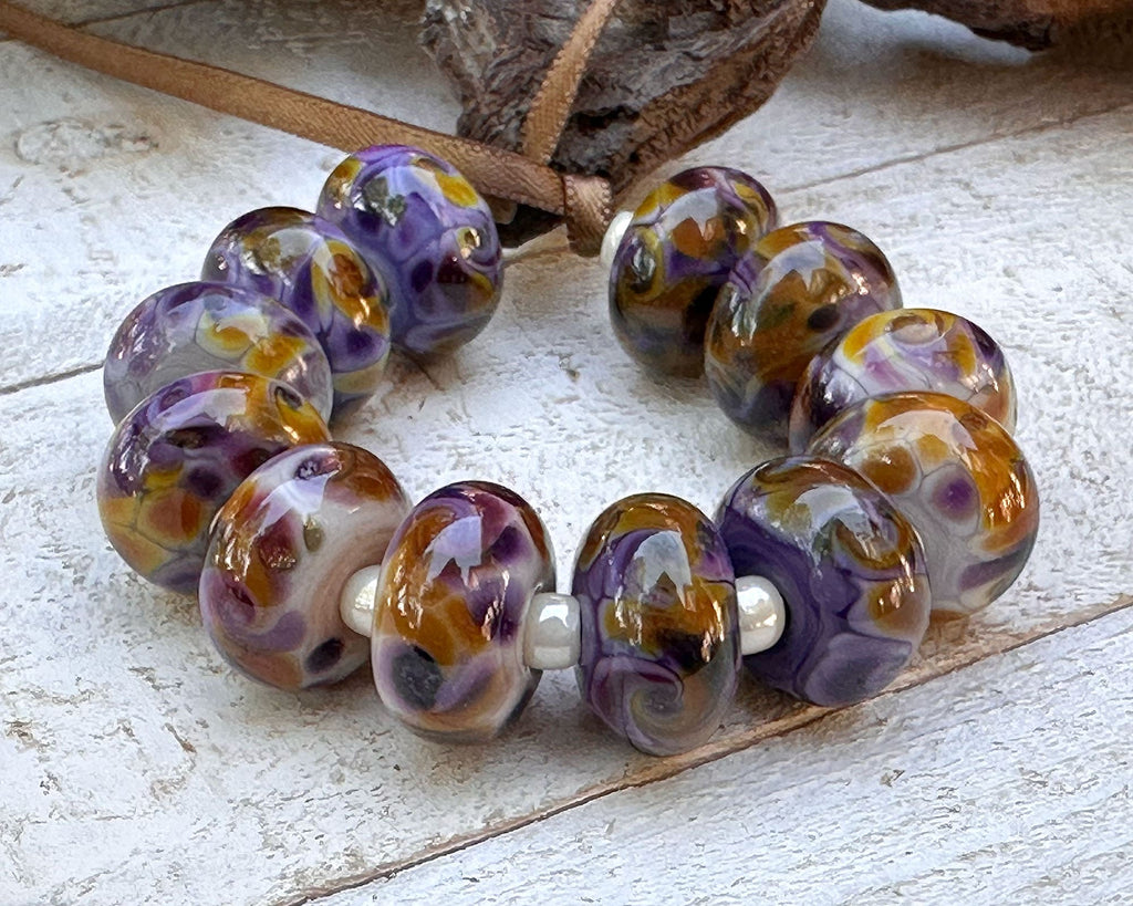 purple lampwork beads