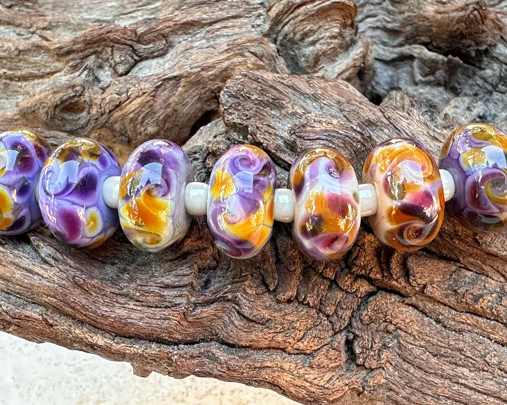 purple lampwork beads