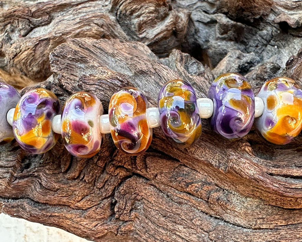 purple lampwork beads