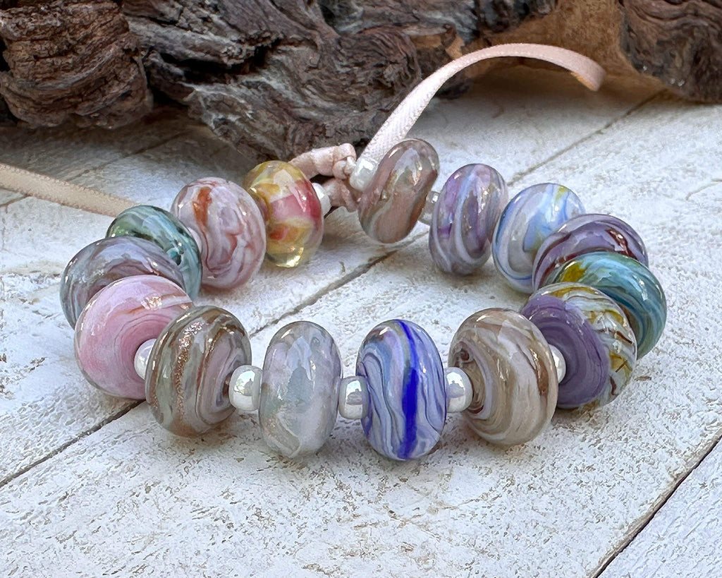 pastel lampwork beads