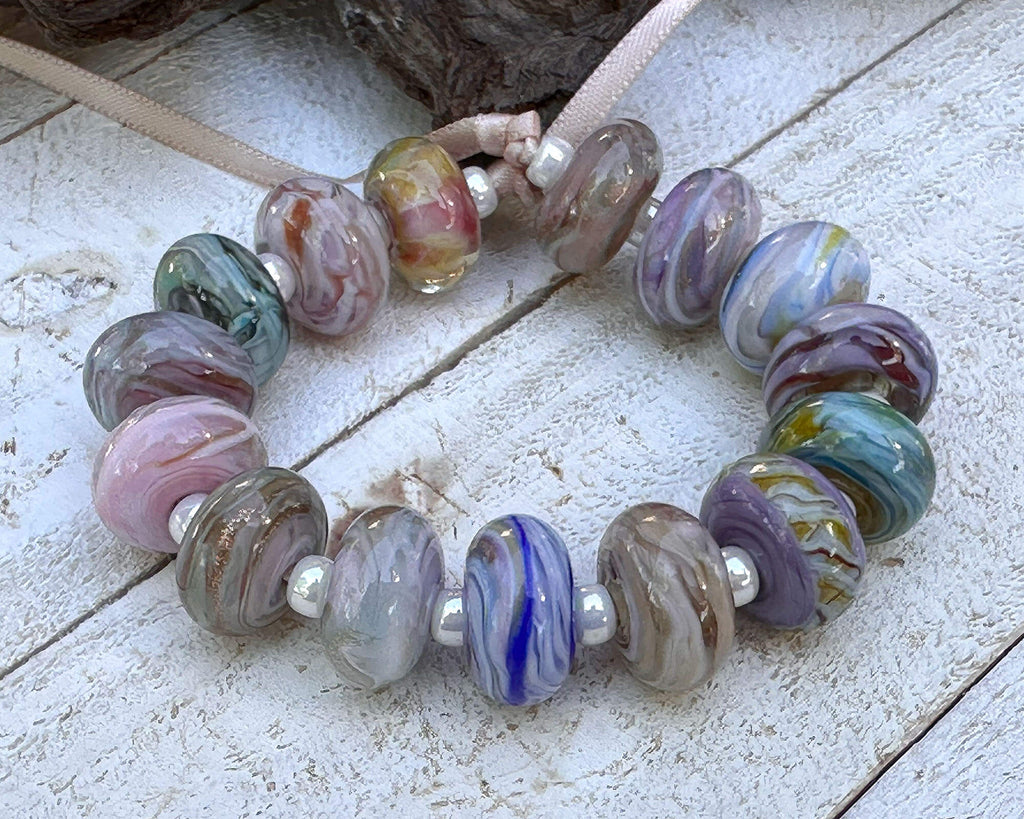pastel lampwork beads