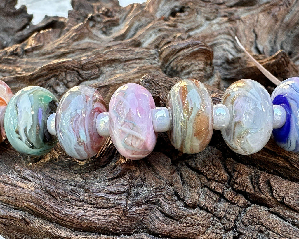 pastel lampwork beads