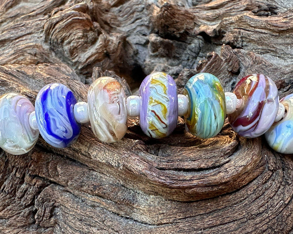 pastel lampwork beads