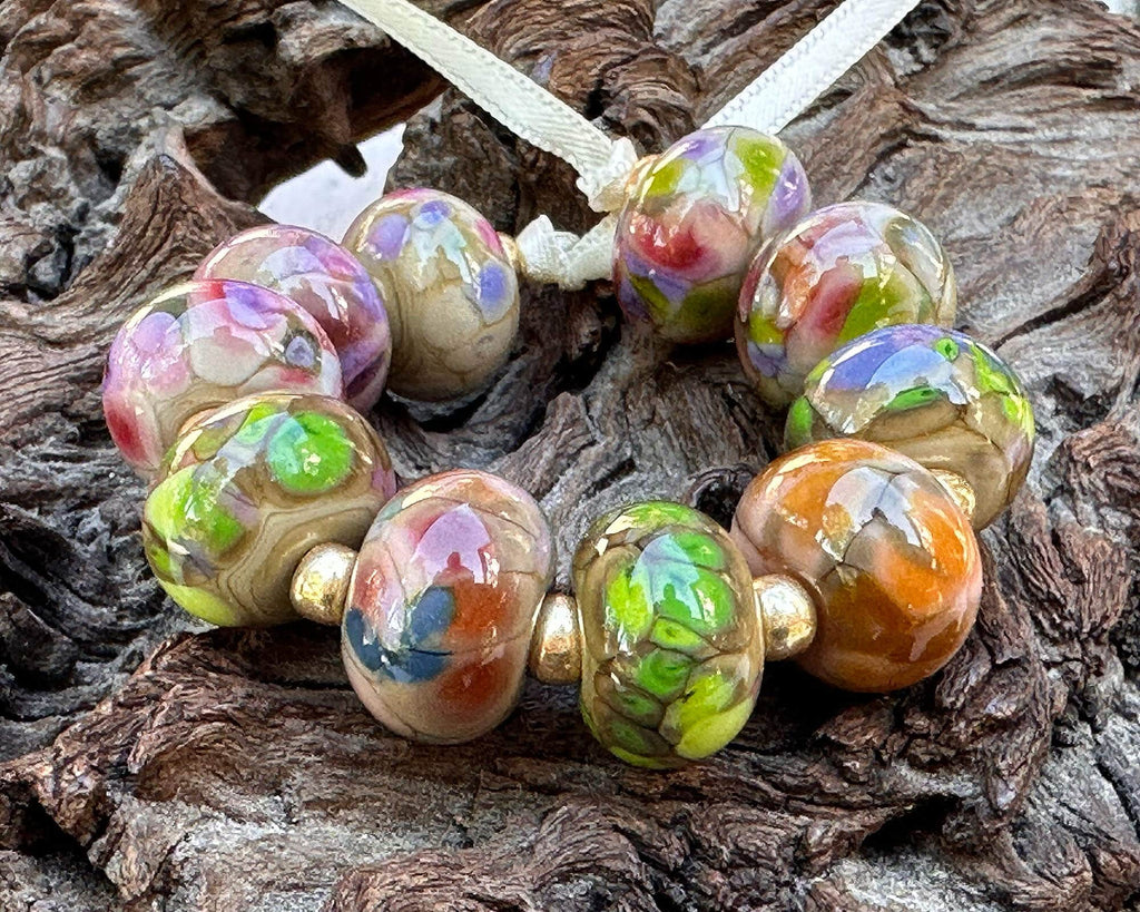 pastel lampwork beads