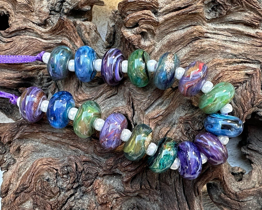 purple lampwork beads