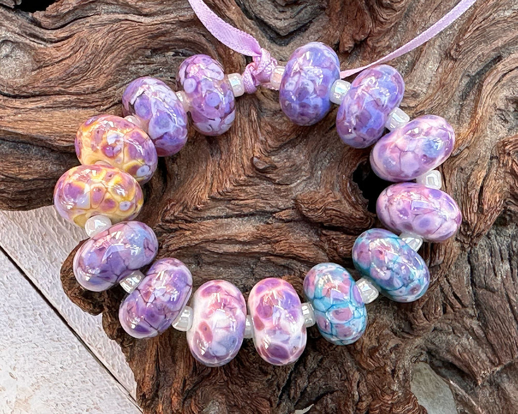 purple lampwork beads