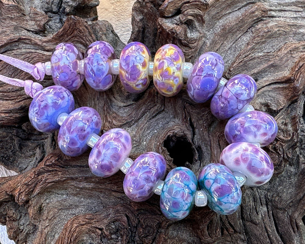purple lampwork beads