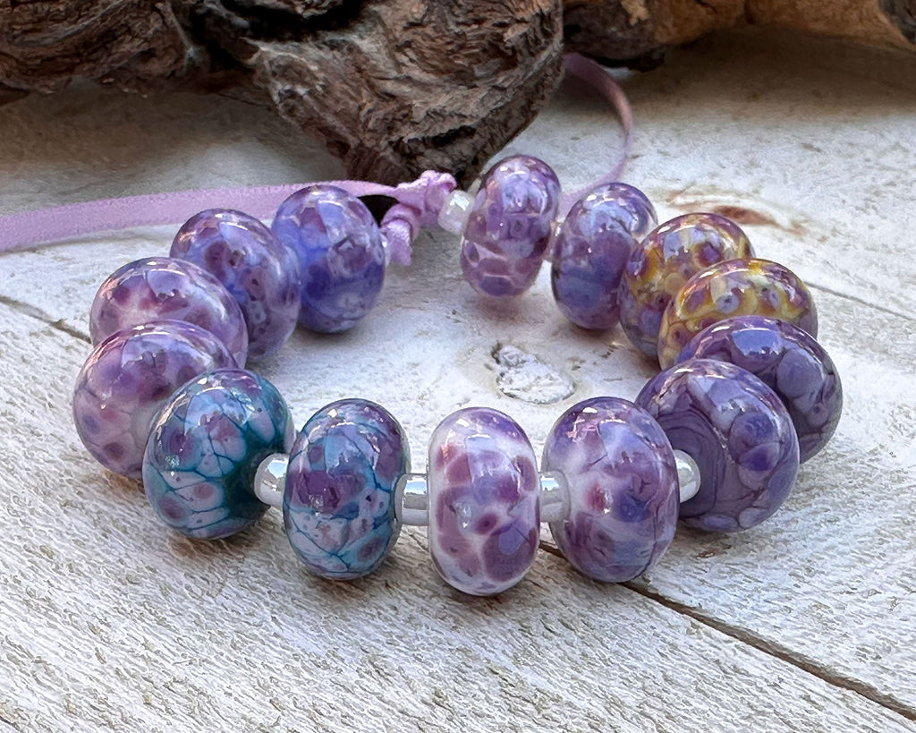 purple lampwork beads