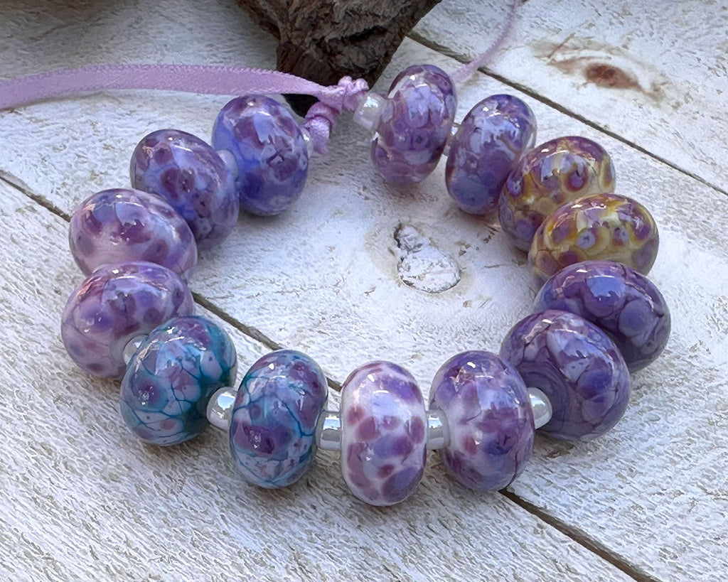 purple lampwork beads