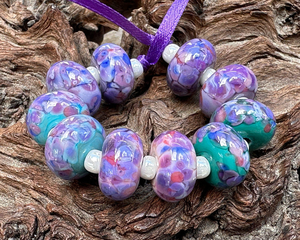 purple lampwork beads