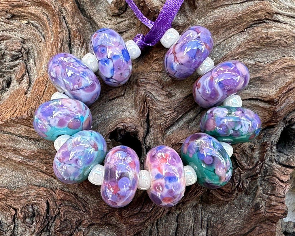 purple lampwork beads