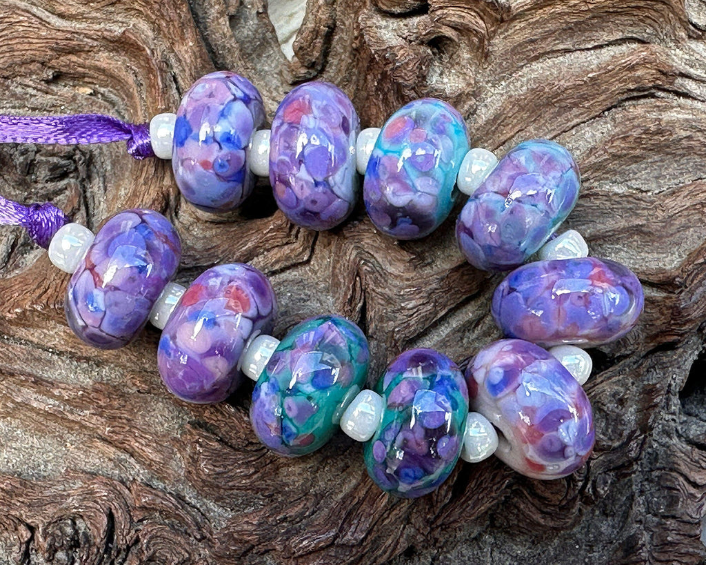 purple lampwork beads