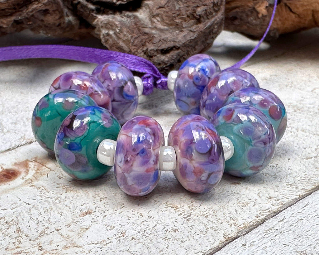 purple lampwork beads