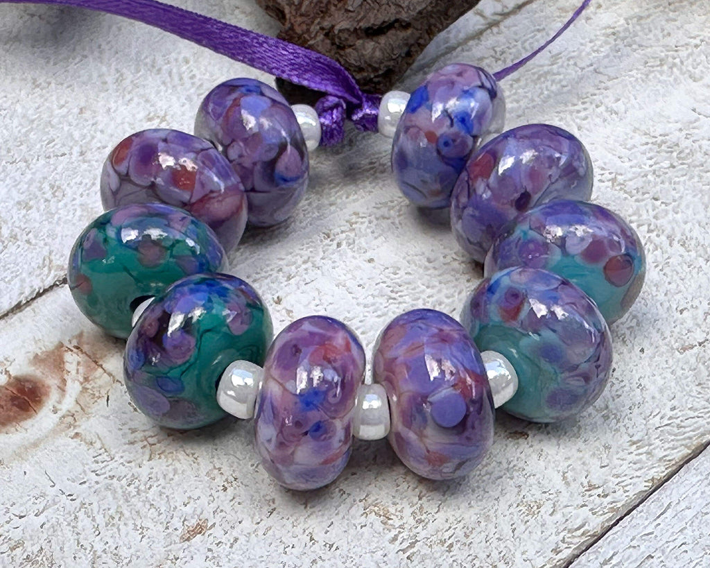 purple lampwork beads
