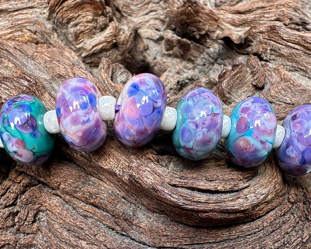 purple lampwork beads