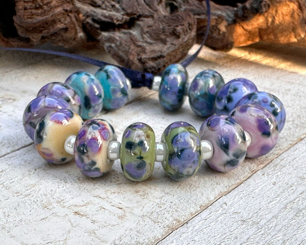 blue lampwork beads