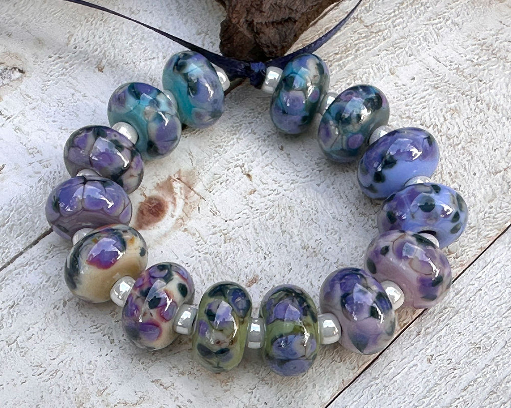 blue lampwork beads