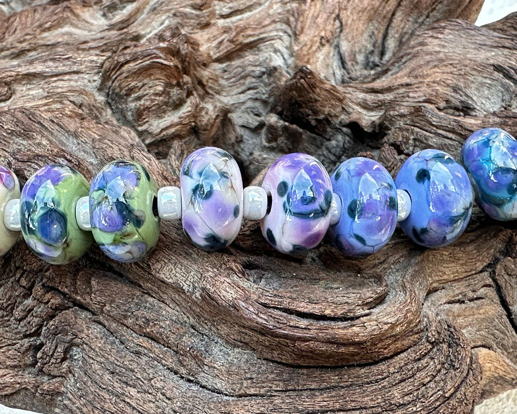 blue lampwork beads