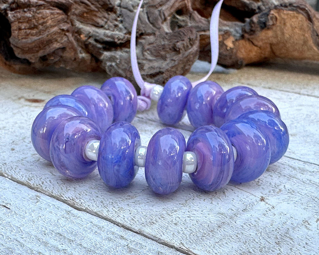 purple lampwork beads